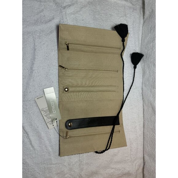 Chico's Animal Print Jewelry Roll Organizer With Tassel Closure - Picture 3 of 6